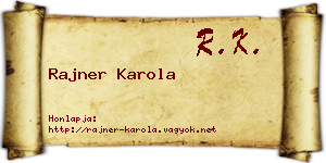 Rajner Karola névjegykártya